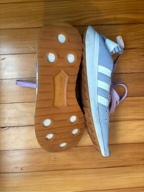 Adidas Women's Lavender Mesh Sneakers with Gum Sole